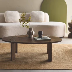 sweeek Tavolino ovale in legno di mango massello, 120cm