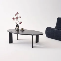 Tavolino ovale in legno di mango massello, 120cm