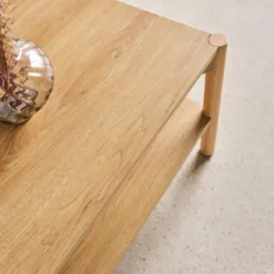 sweeek Tavolino rettangolare decorazione legno doppio ripiano
