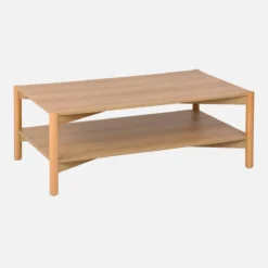 sweeek Tavolino rettangolare decorazione legno doppio ripiano