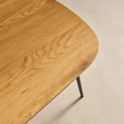 sweeek Tavolino rettangolare effetto rovere con gambe in metallo nero
