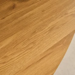 sweeek Tavolino triangolare con gambe in metallo nero e effetto rovere