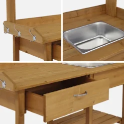 sweeek Tavolo da coltivazione in legno