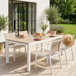 sweeek Tavolo da giardino allungabile in alluminio 10-12 posti, 320cm