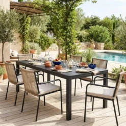 sweeek Tavolo da giardino allungabile in alluminio 10-12 posti, 320cm