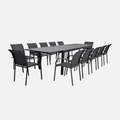 sweeek Tavolo da giardino allungabile in alluminio 10-12 posti, 320cm