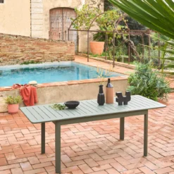 Tavolo da giardino allungabile in alluminio, 6 posti