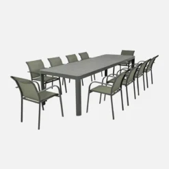 sweeek Tavolo da giardino allungabile in alluminio 6-10 posti, 300cm