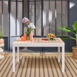 sweeek Tavolo da giardino allungabile in alluminio, 8 posti
