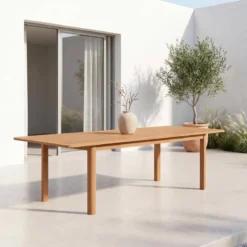 sweeek Tavolo da giardino allungabile in legno di eucalipto, 6-8 posti