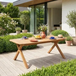 sweeek Tavolo da giardino allungabile in legno di acacia, 6-8 posti