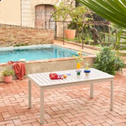 sweeek Tavolo da giardino allungabile in alluminio, 8 posti