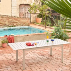sweeek Tavolo da giardino allungabile in alluminio, 8 posti