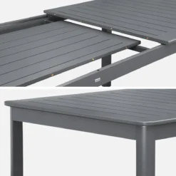 sweeek Tavolo da giardino allungabile in alluminio, 10 posti