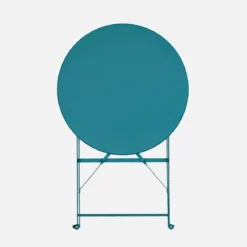 Tavolo da giardino bistrot pieghevole in acciaio, 2 posti, Ø60cm