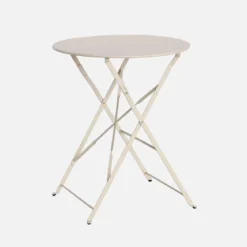 Tavolo da giardino bistrot pieghevole in acciaio, 2 posti, Ø60cm