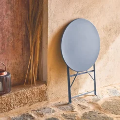 Tavolo da giardino bistrot pieghevole in acciaio, 2 posti, Ø60cm