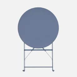 Tavolo da giardino bistrot pieghevole in acciaio, 2 posti, Ø60cm