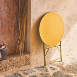 Tavolo da giardino bistrot pieghevole in acciaio, 2 posti, Ø60cm