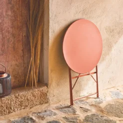 Tavolo da giardino bistrot pieghevole in acciaio, 2 posti, Ø60cm