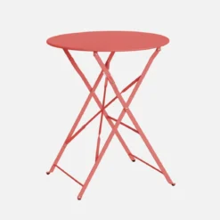Tavolo da giardino bistrot pieghevole in acciaio, 2 posti, Ø60cm