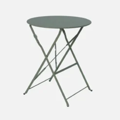 sweeek Tavolo da giardino bistrot pieghevole in acciaio, 2 posti, Ø60cm