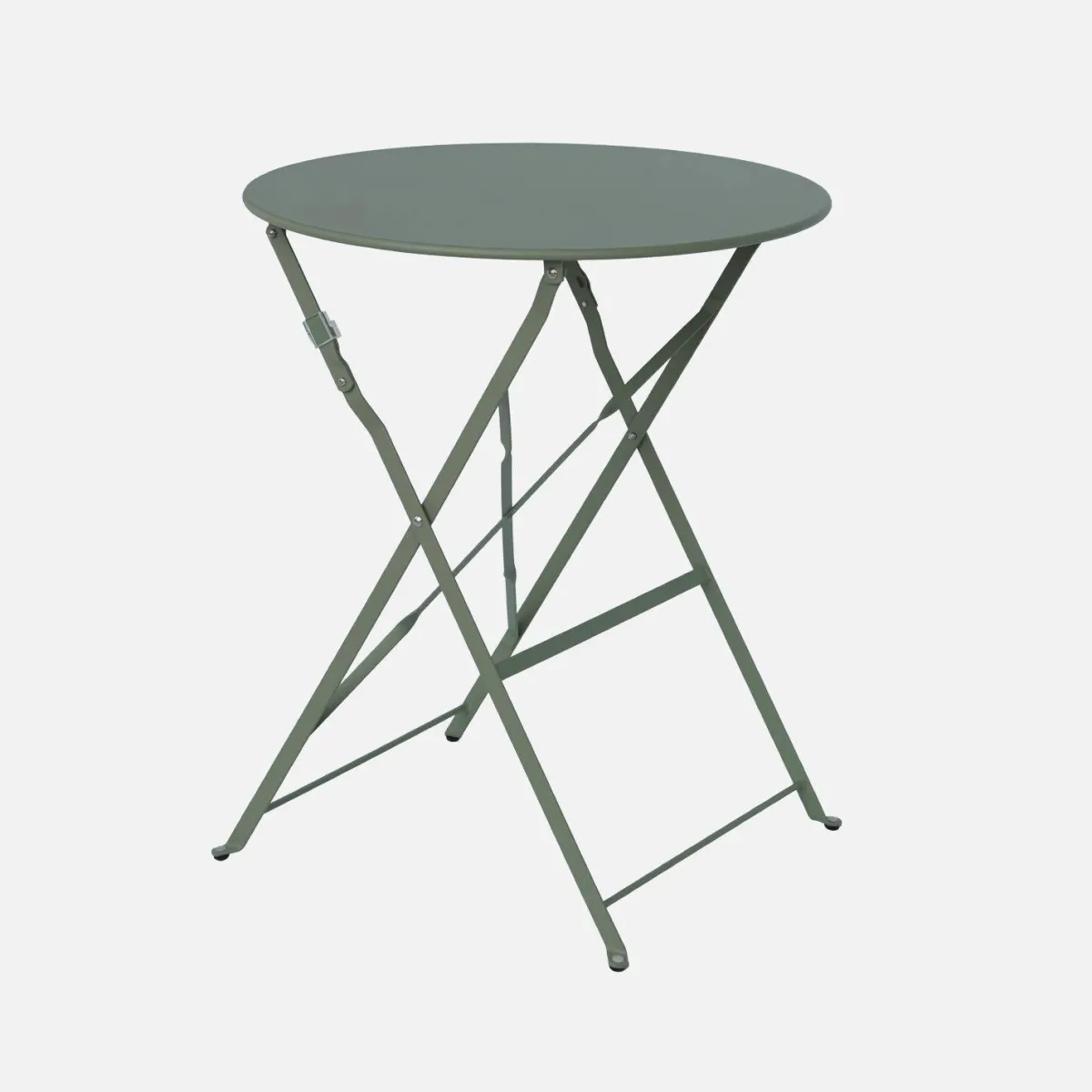 sweeek Tavolo da giardino bistrot pieghevole in acciaio, 2 posti, Ø60cm