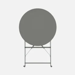sweeek Tavolo da giardino bistrot pieghevole in acciaio, 2 posti, Ø60cm