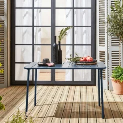 Tavolo da giardino in acciaio, 4 posti, 120cm