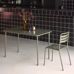 Tavolo da giardino in acciaio, 4 posti, 120cm