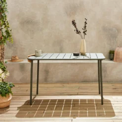 Tavolo da giardino in acciaio, 4 posti, 120cm