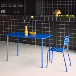 Tavolo da giardino in acciaio, 4 posti, 120cm