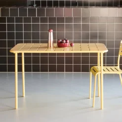 Tavolo da giardino in acciaio, 4 posti, 120cm