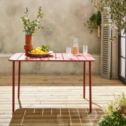 sweeek Tavolo da giardino in acciaio, 4 posti, 120cm