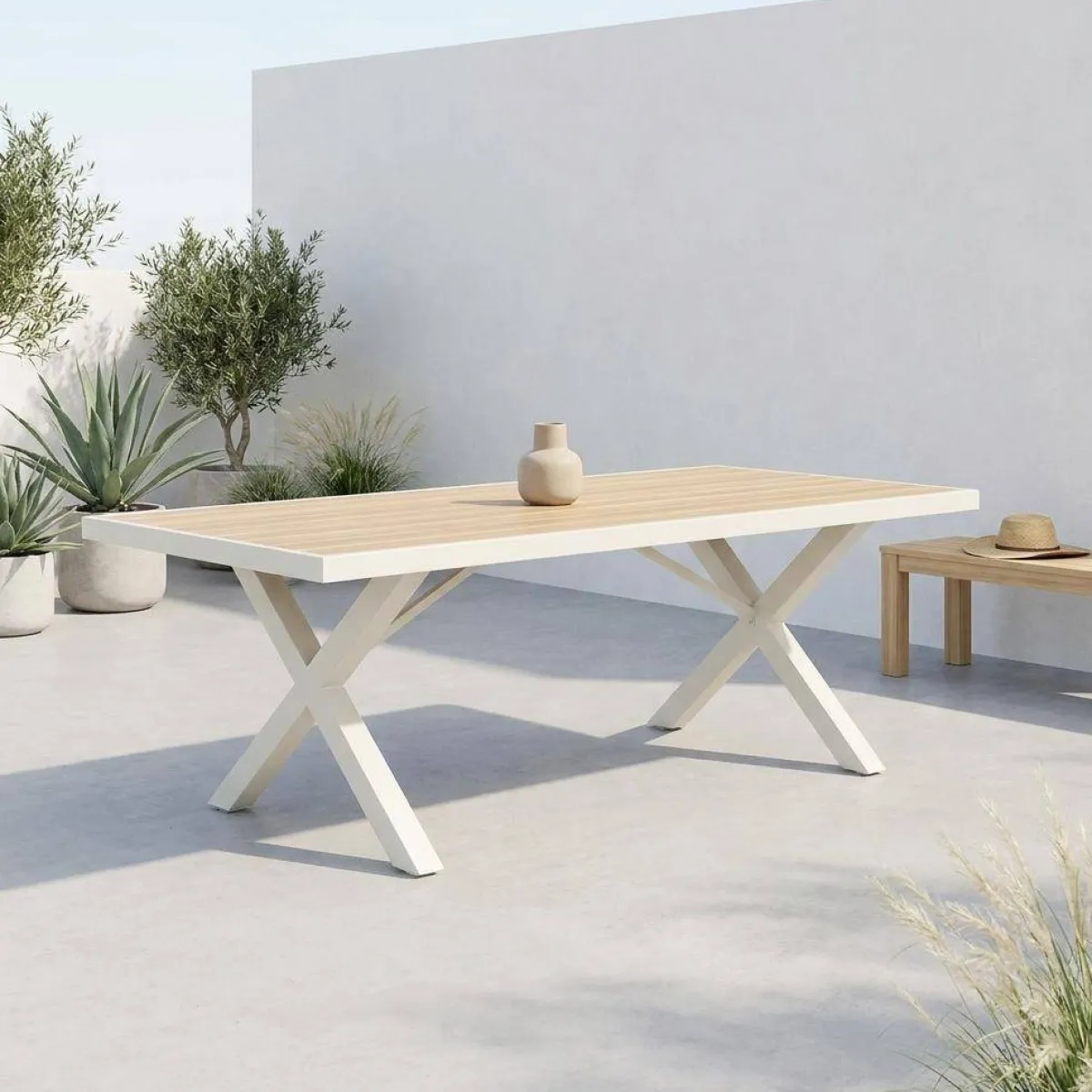 sweeek Tavolo da giardino in alluminio, 8 posti