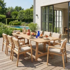 sweeek Tavolo da giardino in legno di acacia 8 posti, 180cm