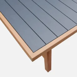 sweeek Tavolo da giardino in legno di acacia e alluminio, 8 posti