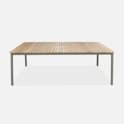 sweeek Tavolo da giardino in legno, piano in teak, struttura in acciaio, 10 posti