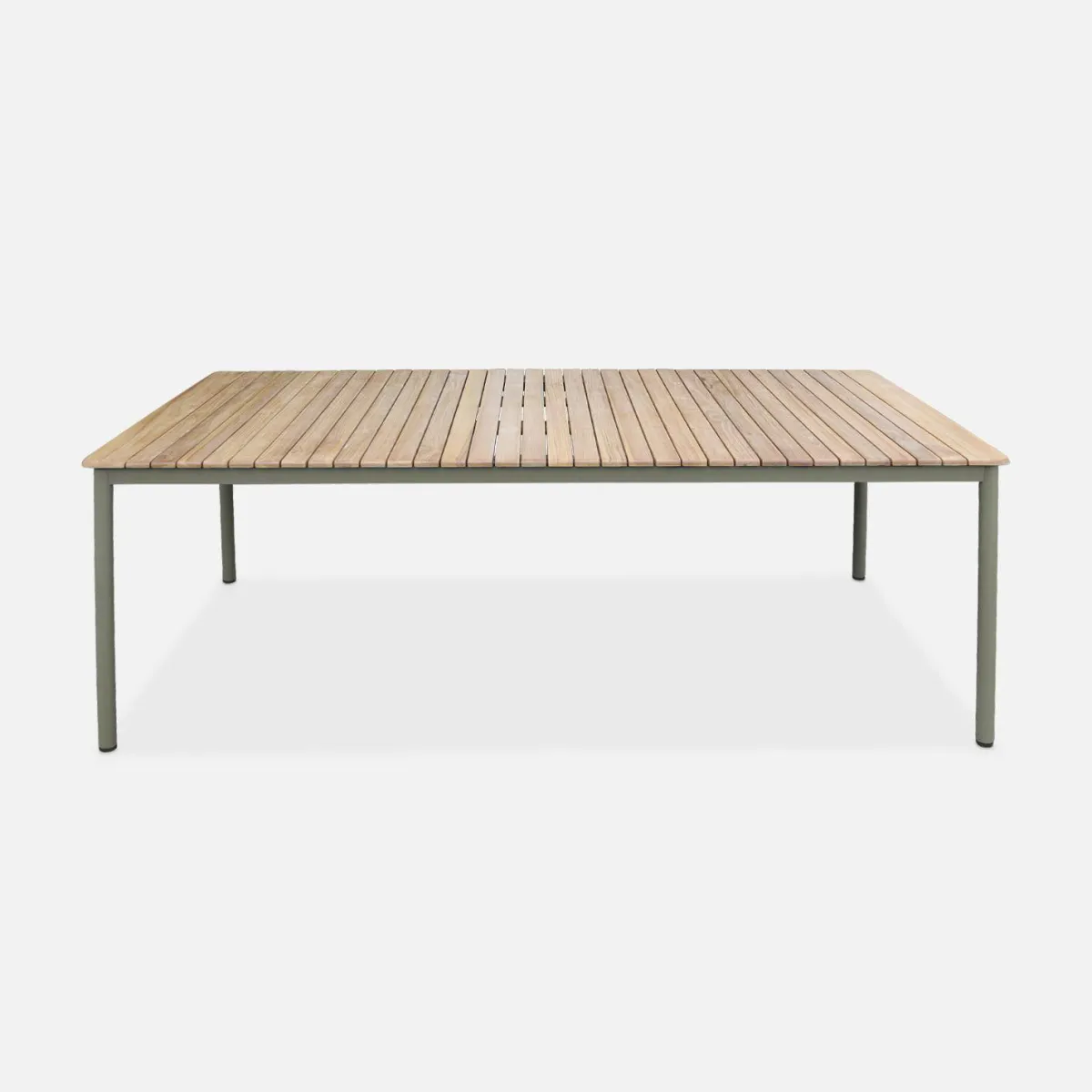 sweeek Tavolo da giardino in legno, piano in teak, struttura in acciaio, 10 posti