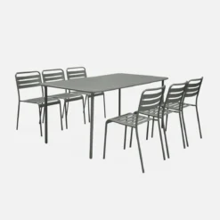 Tavolo da giardino in metallo 6-8 posti, 160cm