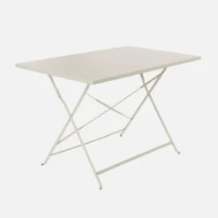 Tavolo da giardino pieghevole in acciaio, 4 posti, 110cm