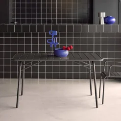 Tavolo da giardino pieghevole in metallo 6 posti, 140cm