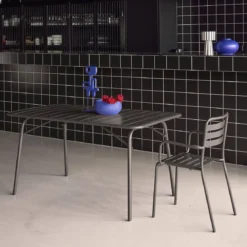 Tavolo da giardino pieghevole in metallo 6 posti, 140cm