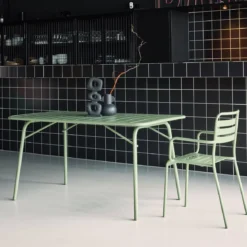 Tavolo da giardino pieghevole in metallo 6 posti, 140cm