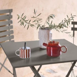 sweeek Tavolo da giardino pieghevole in acciaio, 2 posti, 70cm