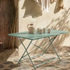sweeek Tavolo da giardino pieghevole in acciaio, 4 posti, 110cm