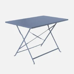 Tavolo da giardino pieghevole in acciaio, 4 posti, 110cm