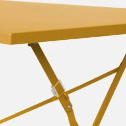 Tavolo da giardino pieghevole in acciaio, 4 posti, 110cm