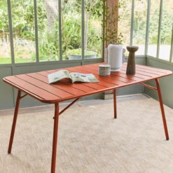 sweeek Tavolo da giardino pieghevole in metallo 6 posti, 140cm