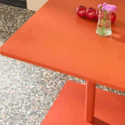 Tavolo da giardino quadrato in acciaio, 70cm